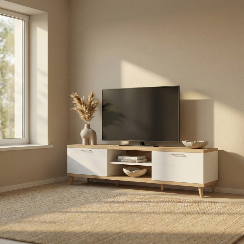 Mueble TV dos puertas y dos huecos MARCO