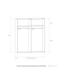 Armario cuatro puertas batientes altura 240 VIENA