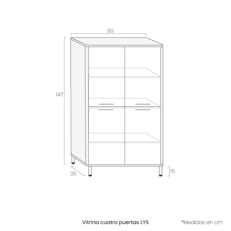 Vitrina cuatro puertas LYS