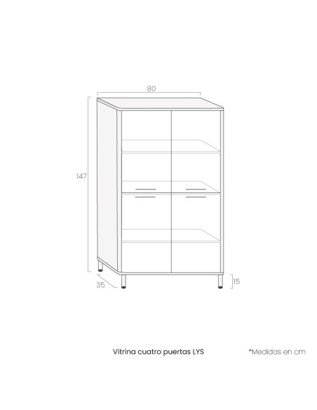 Vitrina cuatro puertas LYS