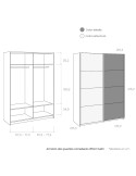 Armario dos puertas correderas 215cm MAX