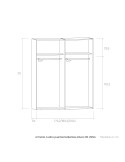 Armario cuatro puertas batientes altura 210 VIENA