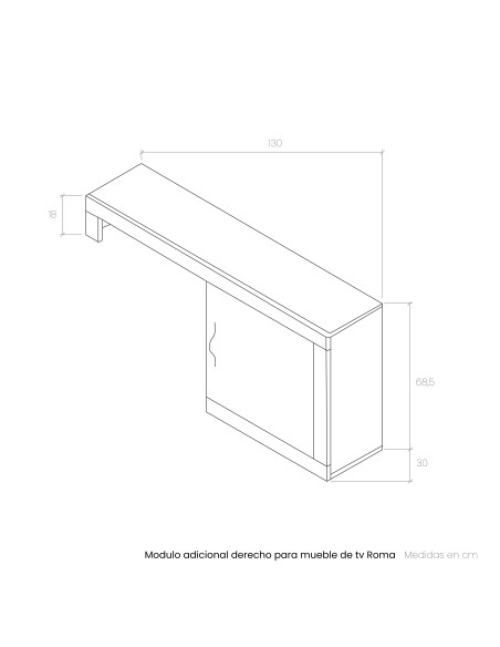 Modulo adicional derecho para mueble de tv ROMA
