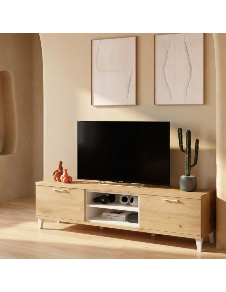 Mueble TV dos puertas y dos huecos con cubo MARCO