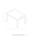 Mesa rectangular pata deslizante ROMA
