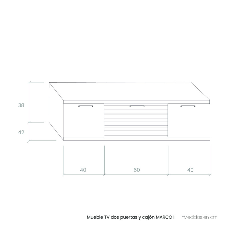Mueble TV dos puertas y cajón MARCO I