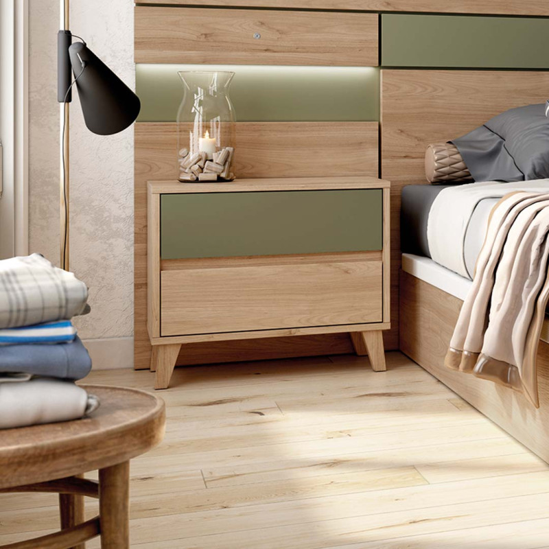 Mesita de noche dos cajones NILO I