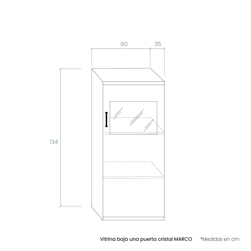 Vitrina baja una puerta cristal MARCO