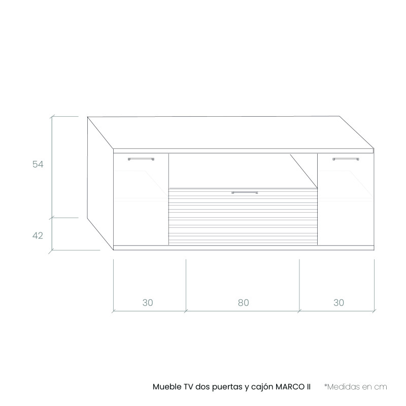 Mueble TV dos puertas y cajón MARCO II