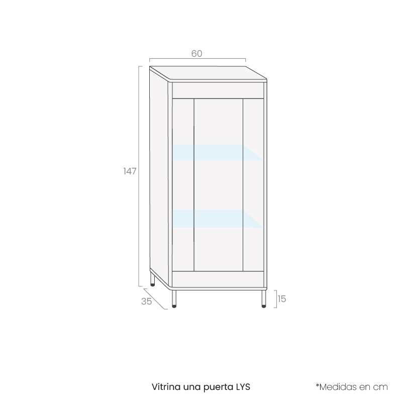 Vitrina una puerta LYS