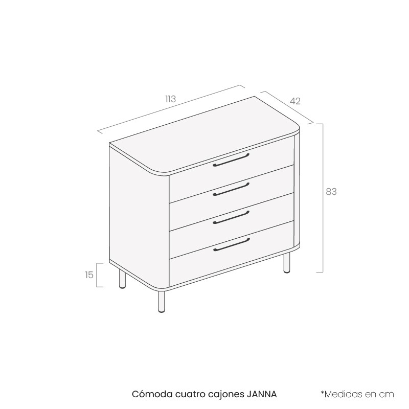Cómoda cuatro cajones JANNA