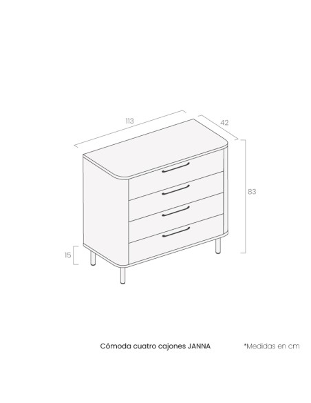 Cómoda cuatro cajones JANNA