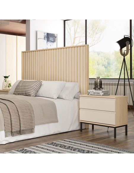 Mesita de noche dos cajones NILO II