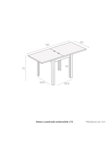 Mesa cuadrada extensible LYS