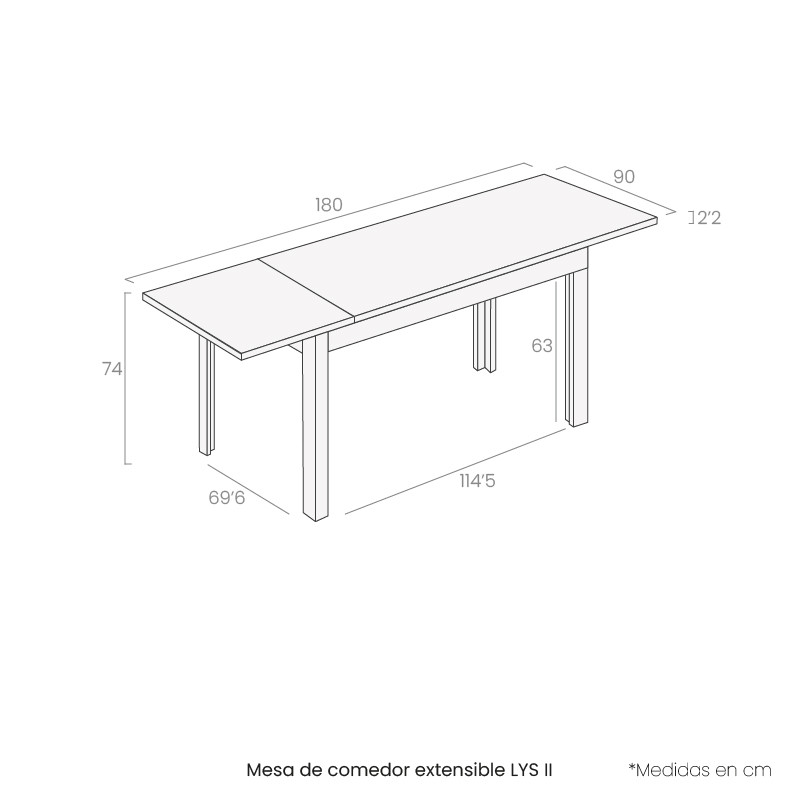 Mesa de comedor extensible LYS II