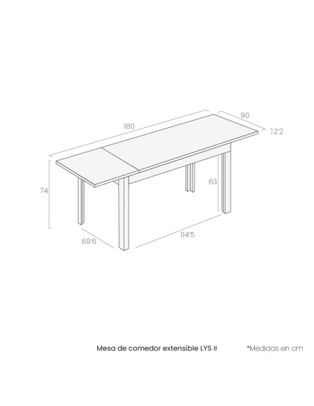 Mesa de comedor extensible LYS II