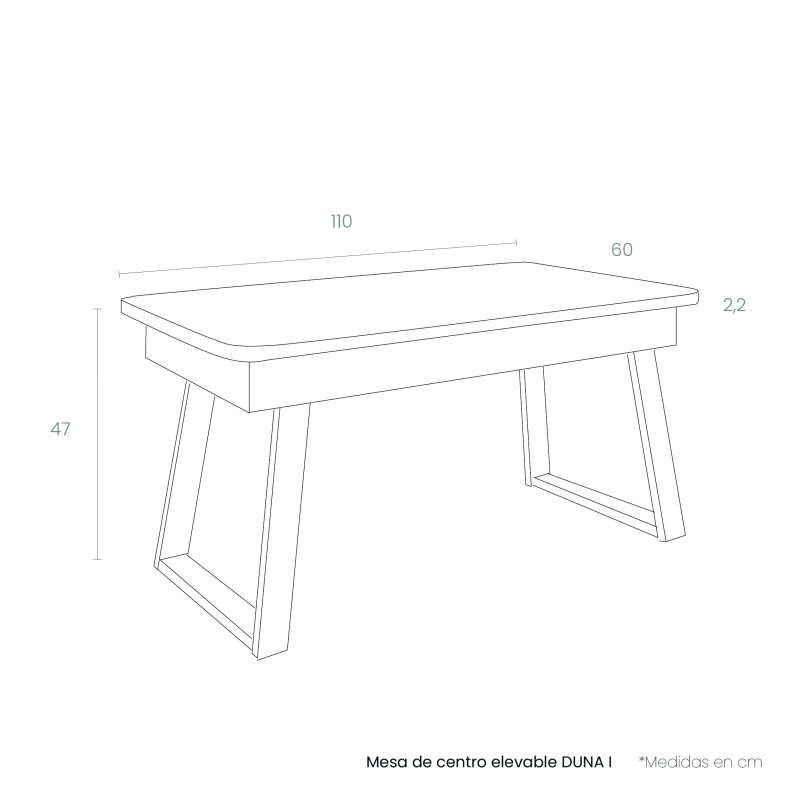 Mesa de centro elevable DUNA I
