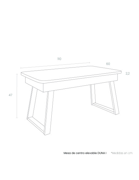 Mesa de centro elevable DUNA I