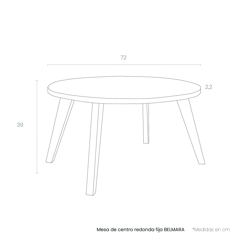 Mesa de centro redonda fija BELMARA