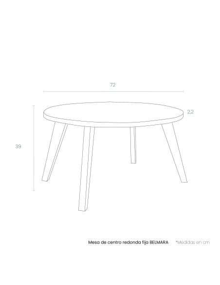 Mesa de centro redonda fija BELMARA