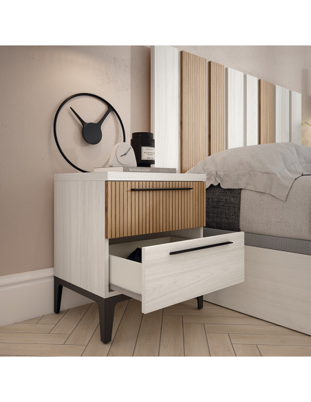 Mesita de noche dos cajones VALENTINA
