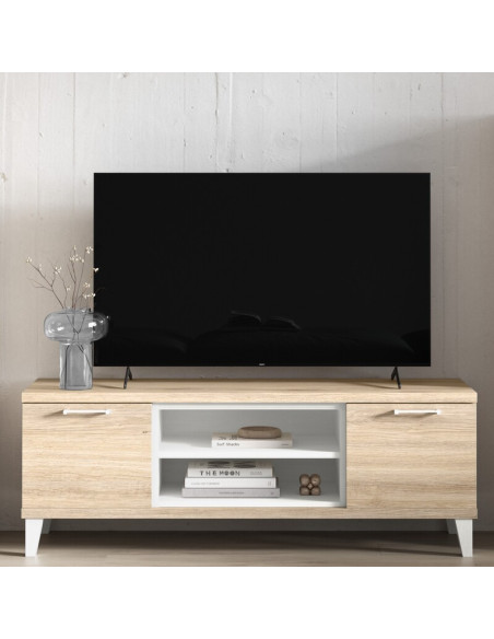 Mueble TV dos puertas y dos huecos con cubo MARCO