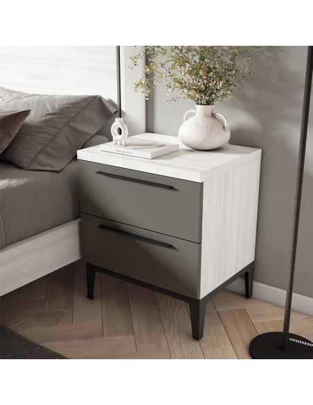 Mesita de noche dos cajones VALENTINA