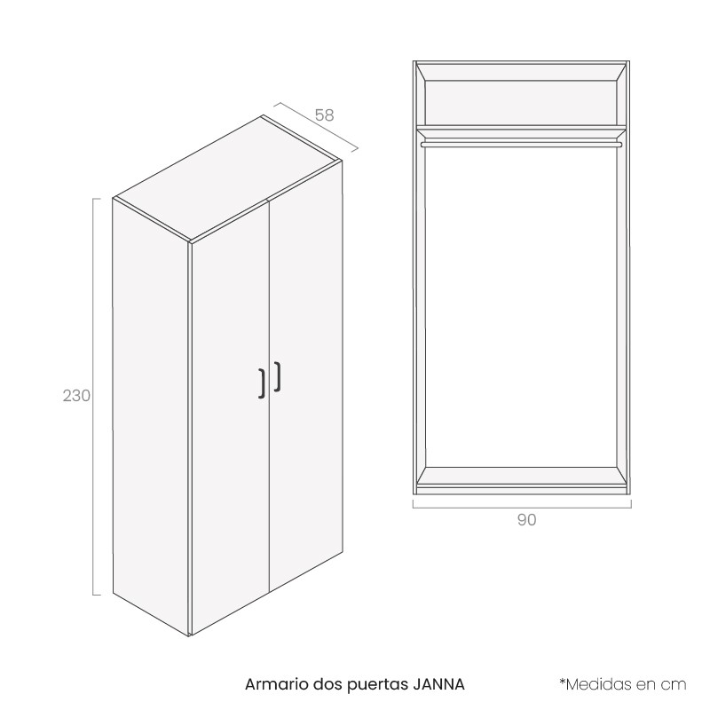 Armario dos puertas JANNA