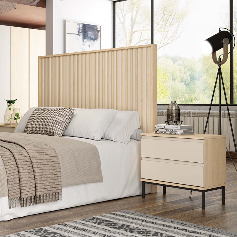 Mesita de noche dos cajones NILO II