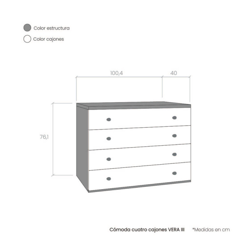 Cómoda cuatro cajones VERA III