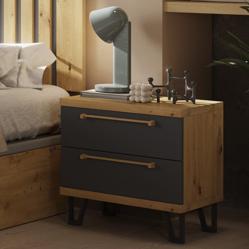Mesita de noche dos cajones LENA