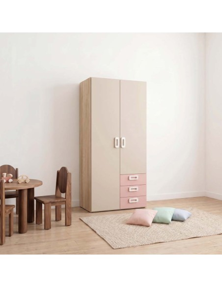 Armario dos puertas y tres cajones 215cm MAX