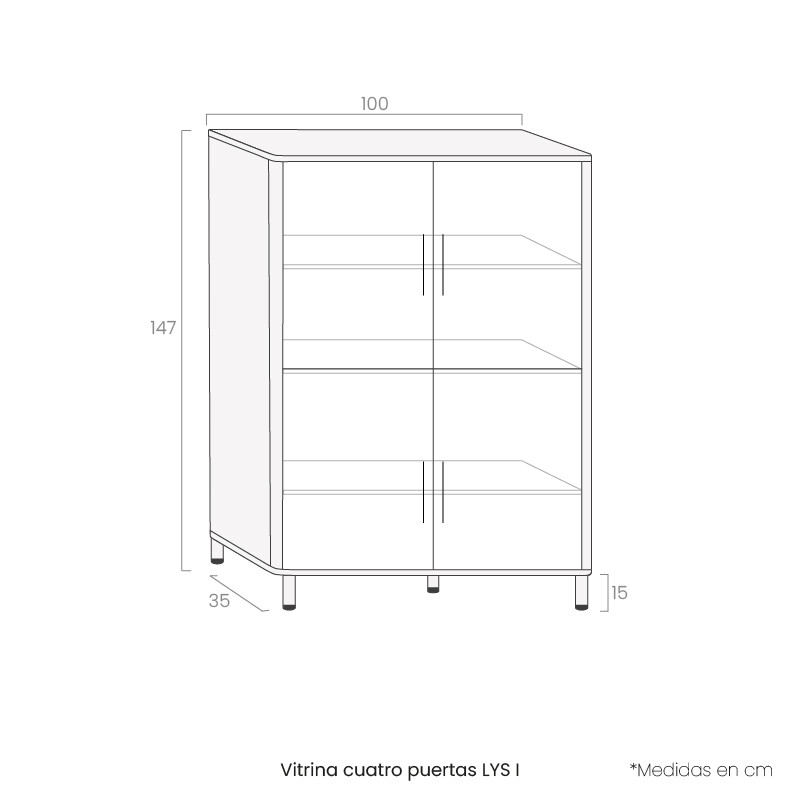Vitrina cuatro puertas LYS I