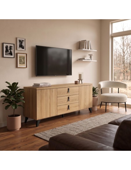 Mueble TV dos puertas y tres cajones ELISA
