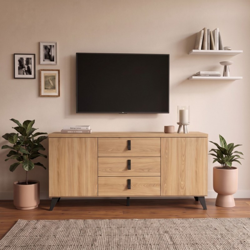 Mueble TV dos puertas y tres cajones ELISA
