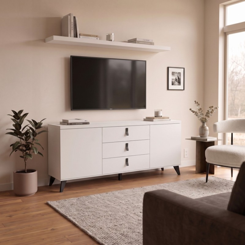 Mueble TV dos puertas y tres cajones ELISA