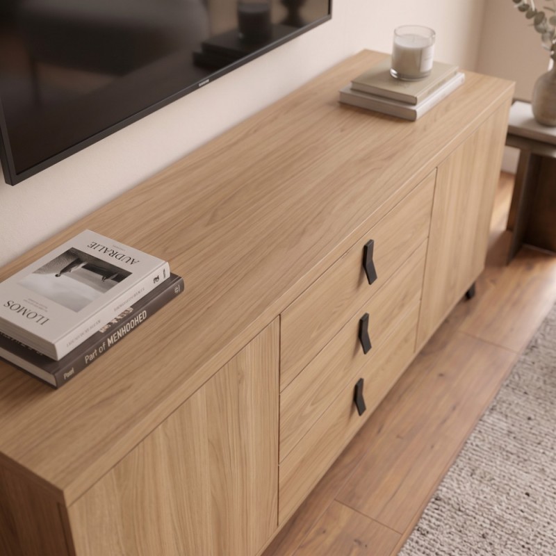 Mueble TV dos puertas y tres cajones ELISA