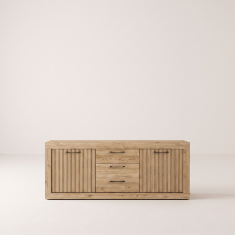 Mueble TV tres cajones y dos puertas 154 cm DALIA