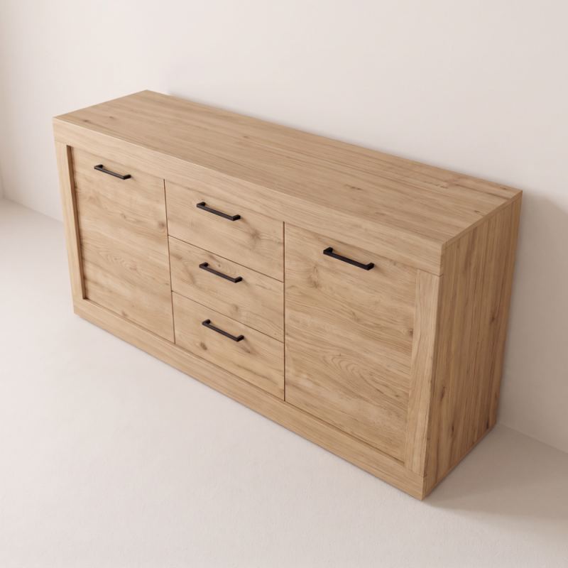 Mueble TV tres cajones y dos puertas 154 cm DALIA