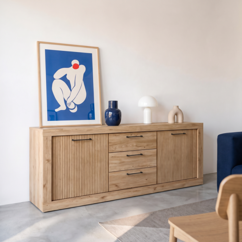 Mueble TV tres cajones y dos puertas 181 cm DALIA