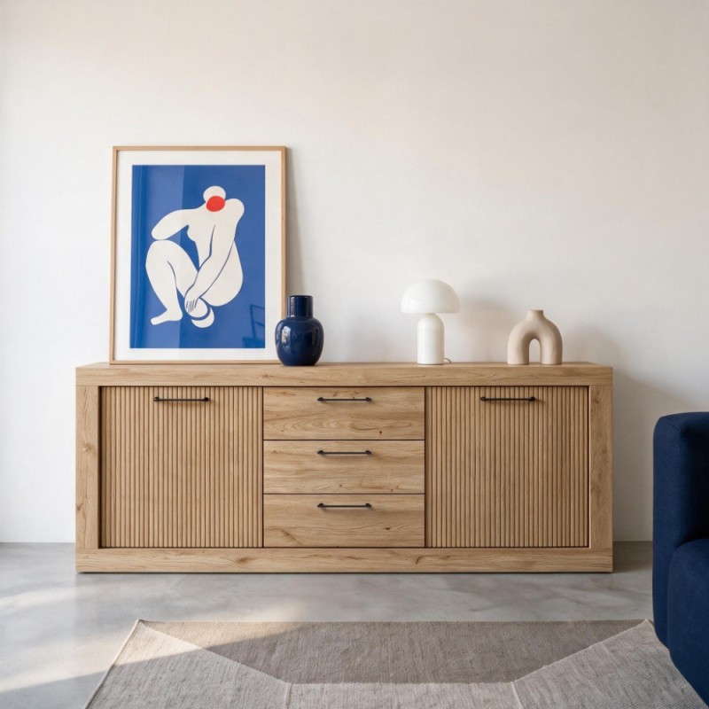 Mueble TV tres cajones y dos puertas 181 cm DALIA