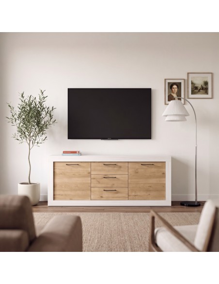 Mueble TV tres cajones y dos puertas 154 cm DALIA