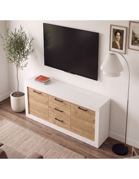 Mueble TV tres cajones y dos puertas 154 cm DALIA