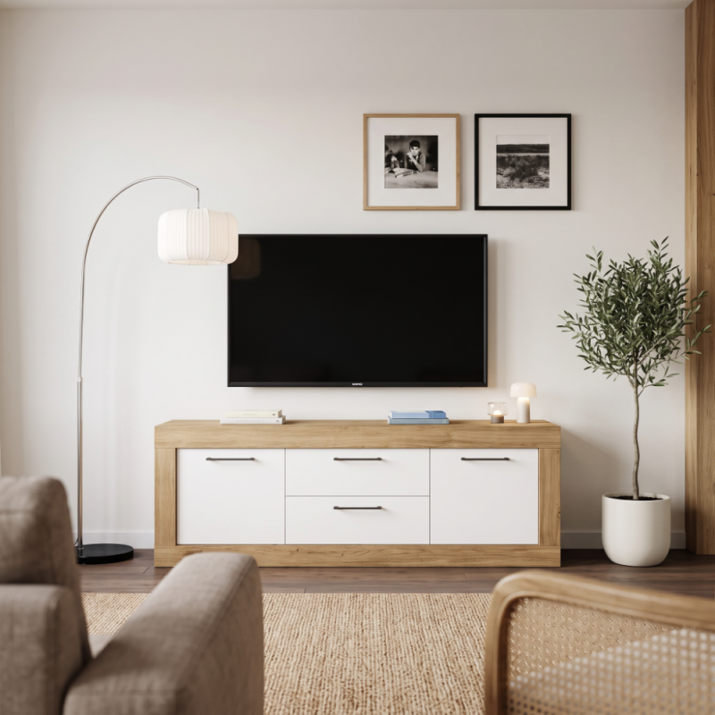 Mueble TV dos cajones y dos puertas 154 cm DALIA