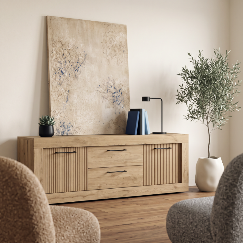 Mueble TV dos cajones y dos puertas 154 cm DALIA