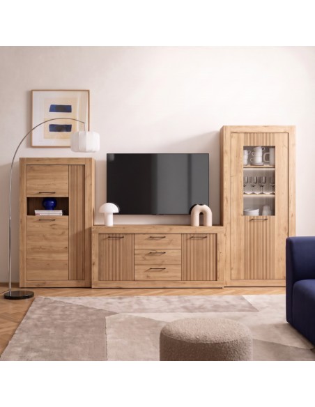 Mueble TV tres cajones y dos puertas 154 cm DALIA