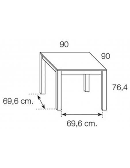 Mesa comedor cuadrada extensible DANIELA