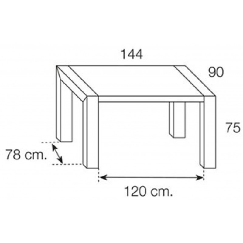 Mesa comedor rectangular extensible portería...