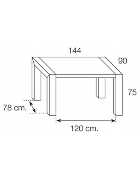 Mesa comedor rectangular extensible portería deslizante DANIELA