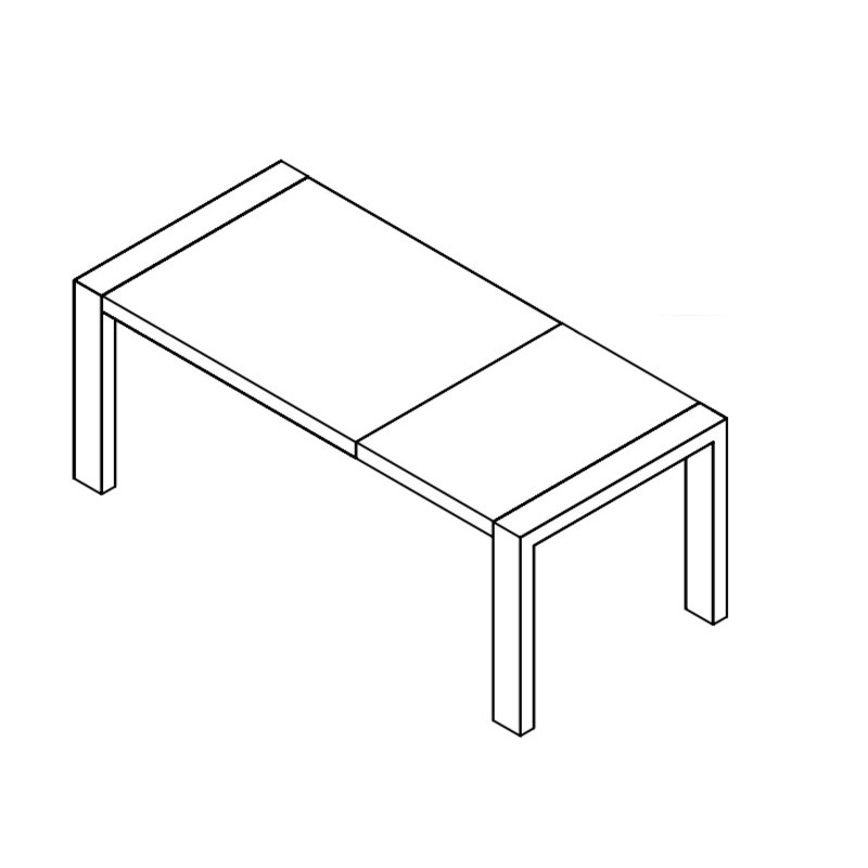 Mesa rectangular pata deslizante ROMA